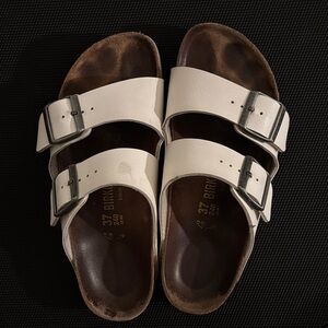Birkenstock Classic Arizona White Buckle Sandals